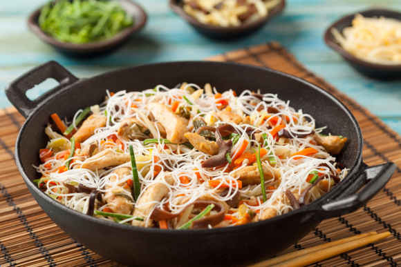 Chicken Stir Fry with Rice Noodles this is more then 2 lines